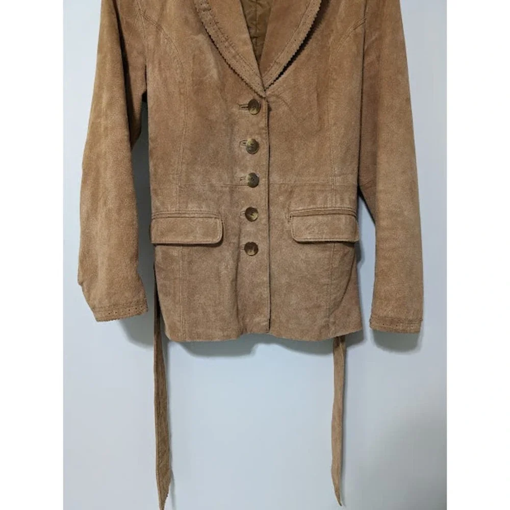 Wilsons Leather Tan Suede Button-Front Jacket - Picture 5 of 12